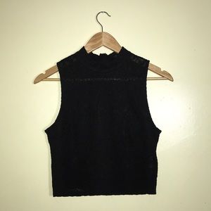 Forever 21 black crop, hi neck tank